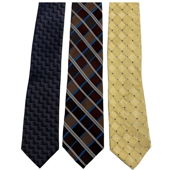 MICHAEL KORS Bundle of 3 Mens Ties Silk Neckties Brown Yellow Black Wovens - Picture 1 of 10